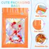 100 Pieces Smell Proof Mylar Bags, Holographic Packaging Bags, Resealable Odor Foil Pouch Zipper Bag with Clear Window for Food Storage and Lipgloss, Jewelry Lash (Orange, 3 x 4.7 Inch) view 3