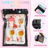 100 Pack Holographic Bags, Smell Proof Packaging Bags, Clear Window Resealable Odor Foil Pouch Mylar Bag for Food Storage and Lipgloss, Jewelry Lash(Black, 6.3 x 9.4 Inch) view 3