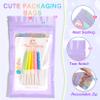100 Pieces Smell Proof Mylar Resealable Bags, Holographic Packaging Bags, Resealable Odor Foil Pouch Zip Bag with Clear Window for Food Storage and Lipgloss, Jewelry Lash (Purple, 3.5 x 6.3 Inch) view 3