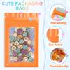 100 Pieces Smell Proof Mylar Resealable Bags, Holographic Packaging Bags, Resealable Odor Foil Pouch Zip Bags with Clear Window for Food Storage and Lipgloss, Jewelry Lash (Orange, 3.1 x 5.1 Inch) view 3