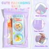 100 Pieces Smell Proof Mylar Resealable Bags, Holographic Packaging Bags, Resealable Odor Foil Pouch Zip Bag with Clear Window for Food Storage and Lipgloss, Jewelry Lash (Purple, 5.1 x 8.3 Inch) view 3