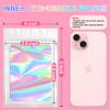 100 Pieces Smell Proof Mylar Bags, Holographic Packaging Bags, Resealable Odor Foil Pouch Zipper Bag with Clear Window for Food Storage and Lipgloss, Jewelry Lash(White, 4 x 6 Inch) view 2