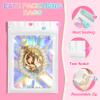 100 Pieces Smell Proof Mylar Bags, Holographic Packaging Bags, Resealable Odor Foil Pouch Zipper Bag with Clear Window for Food Storage and Lipgloss, Jewelry Lash(White, 4 x 6 Inch) view 3