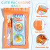 100 Pieces Smell Proof Mylar Resealable Bags, Holographic Packaging Bags, Resealable Odor Foil Pouch Zip Bags with Clear Window for Food Storage and Lipgloss, Jewelry Lash (Orange, 5.1 x 8.3 Inch) view 3
