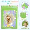 100 Pieces Smell Proof Mylar Bags, Holographic Packaging Bags, Resealable Odor Foil Pouch Zipper Bag with Clear Window for Food Storage and Lipgloss, Jewelry Lash (Green, 4 x 6 Inch) view 3