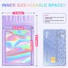 100 Pieces Smell Proof Mylar Bags, Holographic Packaging Bags, Resealable Odor Foil Pouch Zipper Bag with Clear Window for Food Storage and Lipgloss, Jewelry Lash (Purple, 3 x 4.7 Inch) view 2