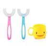 Goaupin 2 Pcs U-Shaped Manual Toothbrush for Kids(2-12Year), with a Toothbrushing Cup, U-Shape Portable Baby Food Grade Silicone Toothbrush ,Special Design for Toddlers/Children (B-2Pcs) view 1
