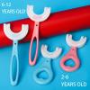 Goaupin 2 Pcs U-Shaped Manual Toothbrush for Kids(2-12Year), with a Toothbrushing Cup, U-Shape Portable Baby Food Grade Silicone Toothbrush ,Special Design for Toddlers/Children (B-2Pcs) view 3