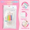 100 Pieces Smell Proof Mylar Bags, Holographic Packaging Bags, Resealable Odor Foil Pouch Zipper Bag with Clear Window for Food Storage and Lipgloss, Jewelry Lash (White, 3.5 x 6.3 Inch) view 3
