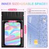 100 Pieces Smell Proof Mylar Bags, Holographic Packaging Bag, Resealable Odor Foil Pouch Zipper Bags with Clear Window for Food Storage and Lipgloss, Jewelry Lash (Black, 2.4 x 3.9 Inch) view 2