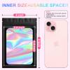 100 Pieces Smell Proof Mylar Bags, Holographic Packaging Bags, Resealable Odor Foil Pouch Zipper Bag with Clear Window for Food Storage and Lipgloss, Jewelry Lash (Black, 4 x 6 Inch) view 2