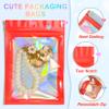 100 Pieces Smell Proof Mylar Bags, Holographic Packaging Bags, Resealable Odor Foil Pouch Zipper Bag with Clear Window for Food Storage and Lipgloss, Jewelry Lash (Red, 4 x 6 Inch) view 3