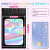 100 Pieces Smell Proof Mylar Bags, Holographic Packaging Bags, Resealable Odor Foil Pouch Zipper Bag with Clear Window for Food Storage and Lipgloss, Jewelry Lash(Black, 3.1 x 5.1 Inch) view 2
