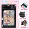 100 Pieces Smell Proof Mylar Bags, Holographic Packaging Bags, Resealable Odor Foil Pouch Zipper Bag with Clear Window for Food Storage and Lipgloss, Jewelry Lash(Black, 3.1 x 5.1 Inch) view 3