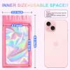 100 Pieces Smell Proof Mylar Resealable Bags, Holographic Packaging Bags, Resealable Odor Foil Pouch Zip Bag with Clear Window for Food Storage and Lipgloss, Jewelry Lash(Pink, 3.5 x 6.3 Inch) view 2