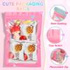 100 Pieces Smell Proof Mylar Resealable Bags, Holographic Packaging Bags, Resealable Odor Foil Pouch Zip Bags with Clear Window for Food Storage and Lipgloss, Jewelry Lash (Pink, 6.3 x 9.4 Inch) view 3