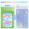 100 Pack Holographic Bags,Smell Proof Packaging Bags, Clear Window Resealable Odor Foil Pouch Mylar Bags for Food Storage and Lipgloss, Jewelry Lash(Green, 2.4 x 3.9 Inch) view 2
