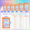 100 Pieces Resealable Mylar Resealable Bags, Holographic Packaging Bags, Odor Foil Pouch Zip Bag with Clear Window for Food Storage and Lipgloss, Jewelry Lash (Orange, 4.3 x 7.5 Inch) view 2