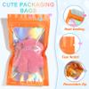 100 Pieces Resealable Mylar Resealable Bags, Holographic Packaging Bags, Odor Foil Pouch Zip Bag with Clear Window for Food Storage and Lipgloss, Jewelry Lash (Orange, 4.3 x 7.5 Inch) view 3