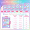 100 Pieces Smell Proof Mylar Resealable Bags, Holographic Packaging Bags, Resealable Odor Foil Pouch Zip Bags with Clear Window for Food Storage and Lipgloss, Jewelry Lash (Purple, 4.3 x 7.5 Inch) view 2