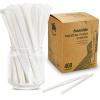 [400 Pack] Compostable Short Paper Straws Individually Wrapped, 5.75" x 0.24", Dye-free White - Great for Kids, Milk Cartons, Cocktail & Coffee view 1