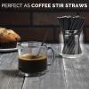 [500 Bulk] 5.75 inch Black Short Paper Straws, Stir Straws for Cocktail, Coffee, Mixed Drinks - Home, Bar and Restaurant Straws - 100% Biodegradable view 2
