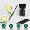 [500 Bulk] 5.75 inch Black Short Paper Straws, Stir Straws for Cocktail, Coffee, Mixed Drinks - Home, Bar and Restaurant Straws - 100% Biodegradable view 4