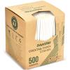 [500 Bulk] 5.75 inch White Small Paper Straws for Kids, Milk Cartons, Cocktail, Coffee, Short Drinks - Eco Friendly Disposable Drinking Straws view 1