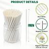 [500 Bulk] 5.75 inch White Small Paper Straws for Kids, Milk Cartons, Cocktail, Coffee, Short Drinks - Eco Friendly Disposable Drinking Straws view 2