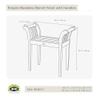 Arb Teak & Specialties Empire Backless Bench-Stool with Handles view 3