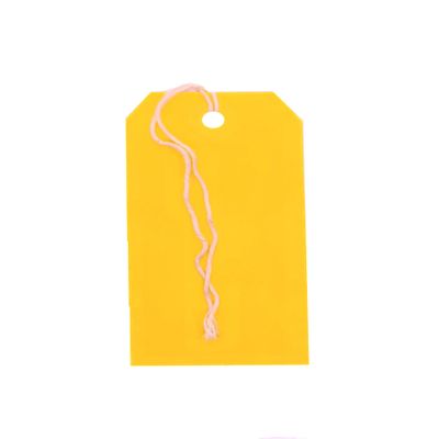 K-Kraft Gift Tags with String Options (#3 = 3.75 x 1.875 inches, PRE-STRUNG NEON LIGHT ORANGE)