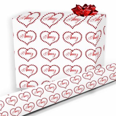 Custom Name on Gift Wrapping Paper Personalized Gift Wrap Wrapping Paper Roll with Text Custom Wrap Gift Unisex Adult Men Women Kids Baby for Birthday Anniversary Valentine Mother Father Christmas Day