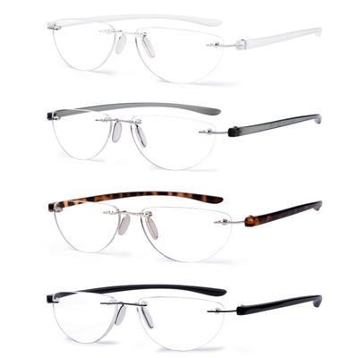 Eyekepper 4-pack Rimless Reading Glasses Women Men Half Moon Readers +0.50