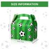 Outus 16 Pack Soccer Treat Boxes Soccer Candy Bags Birthday Party Favor Bags Goodie Paper Gift Cookie Boxes with Handle, 6 x 6 x 3.5 Inch view 2