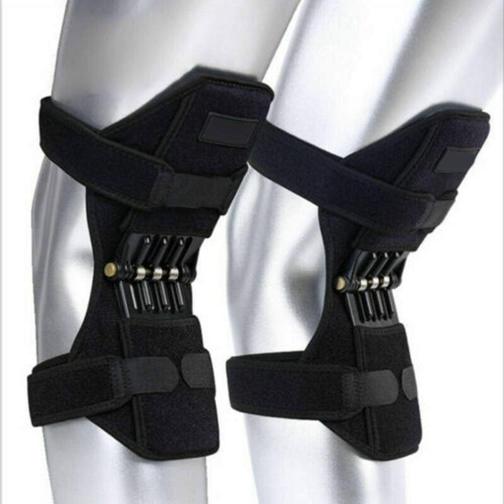 1 Pair Knee Joint Support Pads Breathable Power Lift Joint Support Knee Pads Powerful Rebound Spring Force Knee Pads