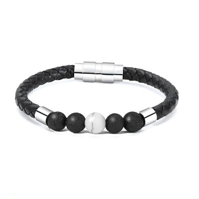 Yinplsmemory Men Cremation Jewelry Urn Bracelet for Ashes for Women Men Tiger Eye Lava Stone Stainless Steel Cylinder Urn Bracelet