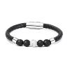 Yinplsmemory Men Cremation Jewelry Urn Bracelet for Ashes for Women Men Tiger Eye Lava Stone Stainless Steel Cylinder Urn Bracelet view 1