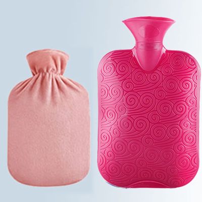 2 Liter Hot Water Bottle Soft Premium Faux Fur Cover -Comfortable,Safe and Durable Heat Retention Good Performance,Warm in Winter Gifts (Color : Red, Size : 1000ML)