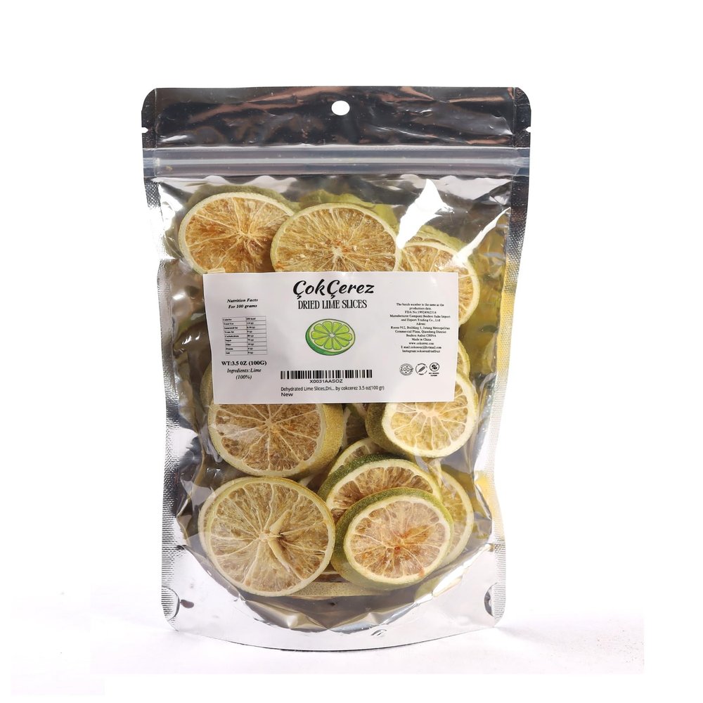 Dehydrated Lime Slices,Dried Lime Slices by cokcerez 3.5 oz(100 gr)