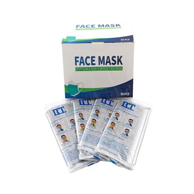 4-Ply Carbon Filter Face Mask with Elastic Ear Straps - 50 Pack