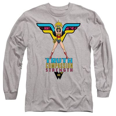 LOGOVISION Wonder Woman Truth, Compassion, Strength Unisex Adult Long-Sleeve T Shirt, Truth, Compassion, Strength, 2X-Large