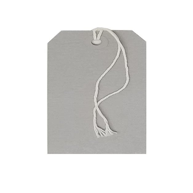 K-Kraft Gift Tags with String Options (#5 = 4.75 x 2.375 inches, PRE-Strung Gray)