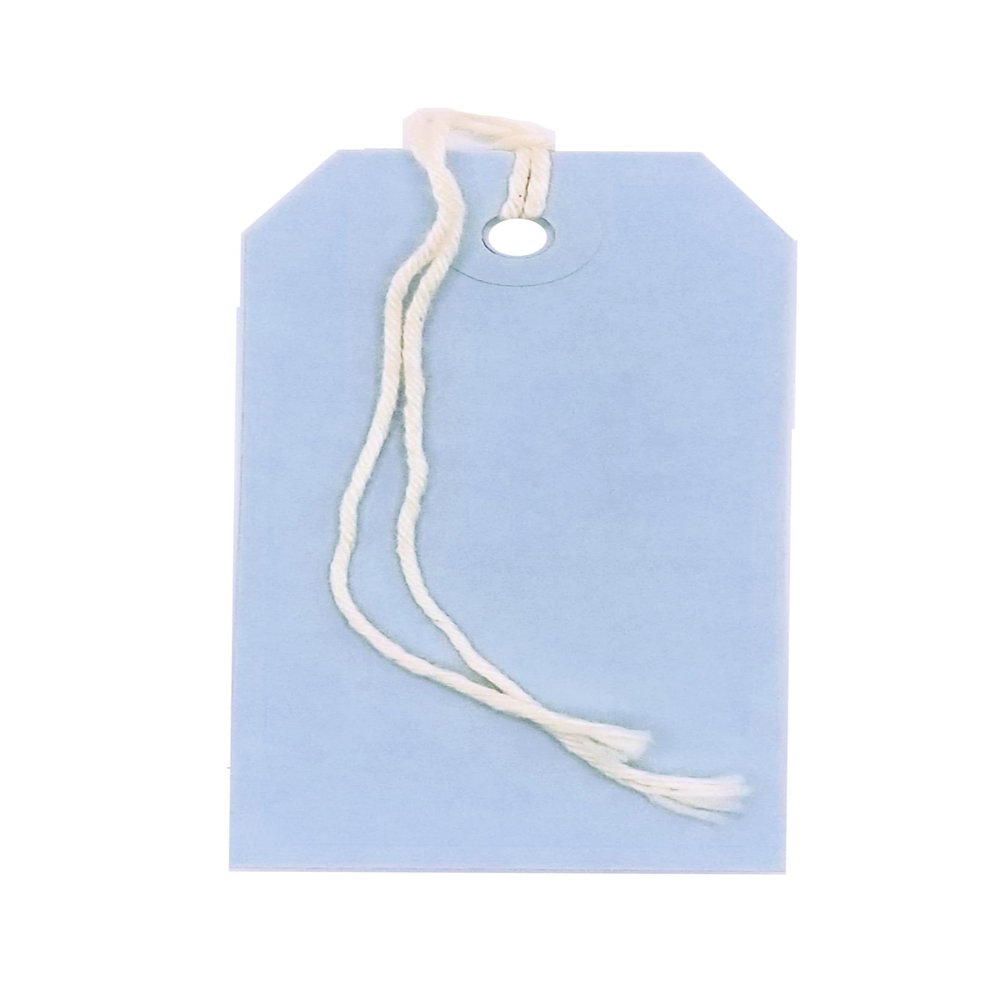 K-Kraft Light Blue Blank Tags with String (#5 = 4.75 x 2.375 inches)