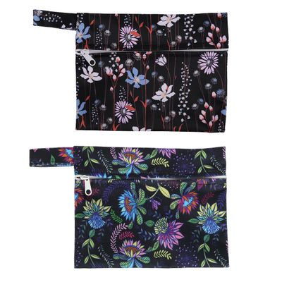 2 Pieces Reusable Mini wet bag for Mama Cloth Menstrual Pads/Breast Pads,7x5.5 Inch(2MN5)