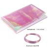 Marspark 39 x 138 Inch Iridescent Cellophane Wrap for Gift Baskets and 32.8 Feet Bendable Pink Aluminum Wire, Pink Iridescent Film Paper Holographic 11.5 Feet Wrapping Paper for DIY Crafts Treats view 2