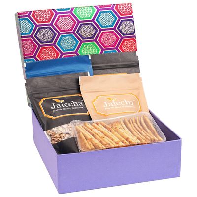 Jaiccha Ghasitaram Diwali Gifts - Diwali Gifts Gourmet Hamper Box of Roasted Namkeens