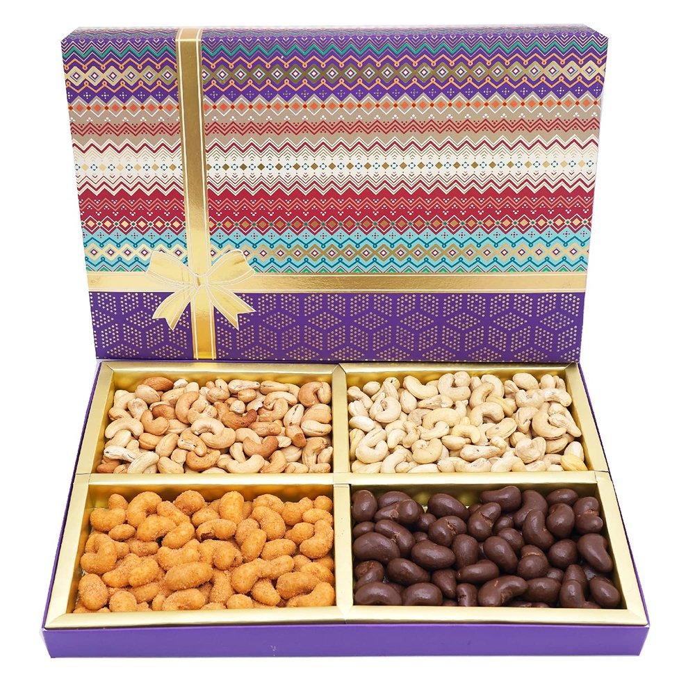 Ghasitaram Gifts Diwali Gifts Fruit n nut Box of 4 Assorted Cashews 800 GMS