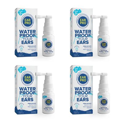 EarPro Natural Swimmer Ear Spray for Kids & Adults Block Water Before Swimming, Surfing or Diving - Replace Ear Plugs Safe & Easy Protection Against Trapped Water 4 Pack, Up to 800 Sprays.