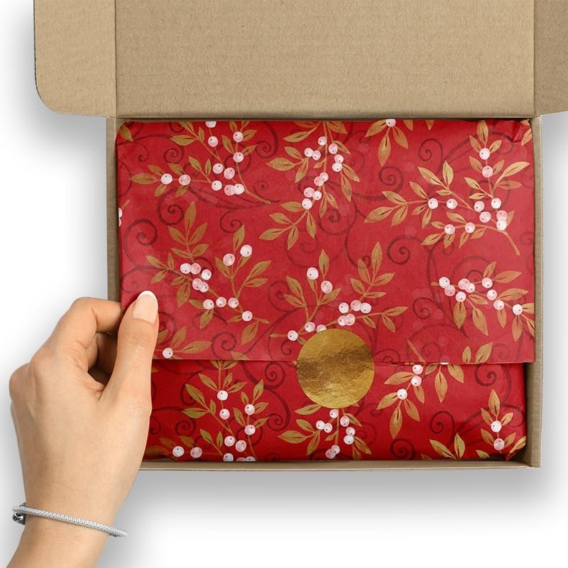 240ea - 20 X 30 Holiday Floral Premium Tissue Paper Christmas