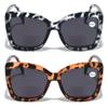 V.W.E. 2 Pairs BIFOCAL Women Big Lens Butterfly Reading SunGlasses - Fun Cateye Outdoor Glasses (1 Grey 1 Brown, 2.50) view 2